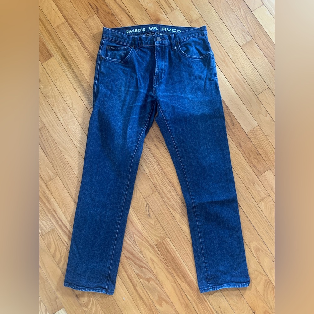 RVCA Blue Straight Jeans Classic Style